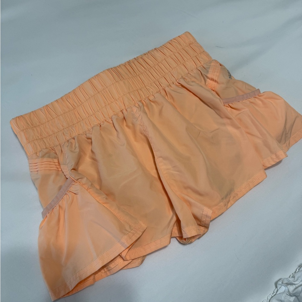 Vibrant Peach Athletic Shorts for Women - Picture 2 of 5
